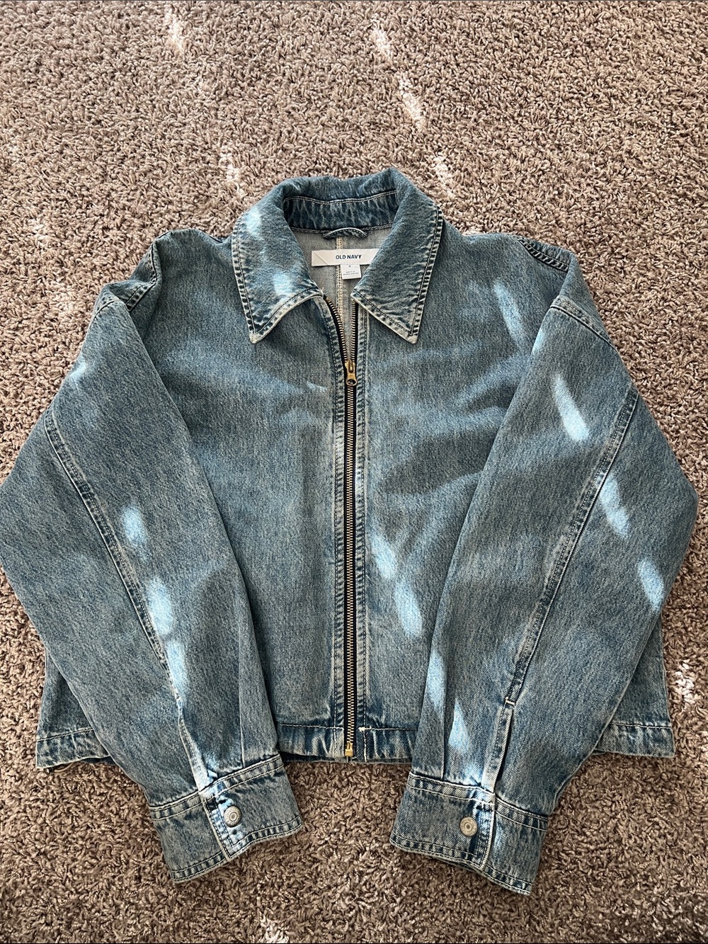 Old Navy Light Blue Denim Zip Jacket